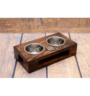 Golden Retriever - Holzständer mit Näpfen für Hunde, Edelstahlnäpfe, Geschenk zur Adoption eines Hundes von der Marke Art-Dog