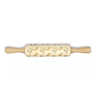 Golden Retriever - small rolling pin with a dog, patterned dough roller, gadget for ceramicists from the Art-Dog brand