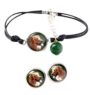 Golden Retriever - ensemble de bijoux avec votre photo, accessoire féminin, article fait main, produit fabriqué à la main avec passion pour la création de la marque Art-Dog