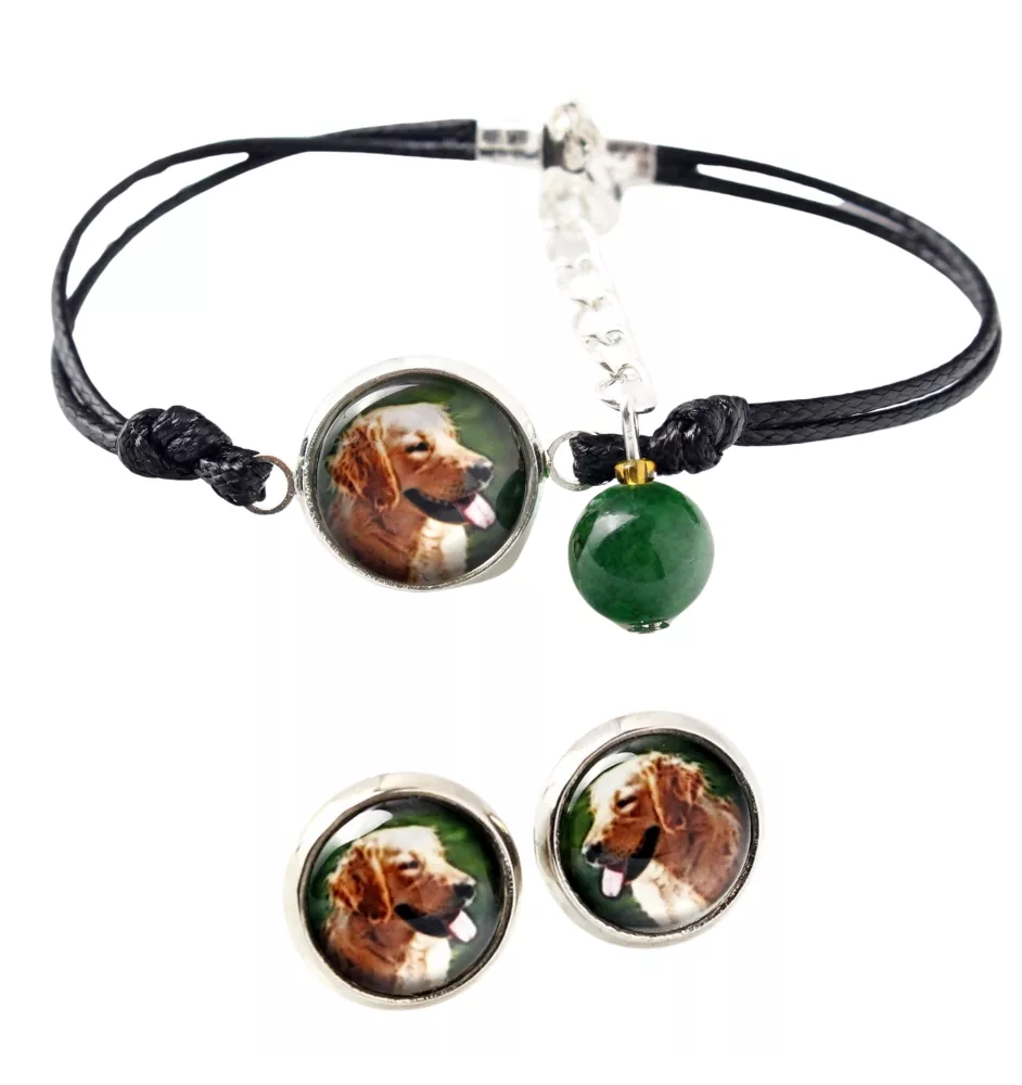 Golden Retriever - a set of jewelry with your photo, a woman's ornament, handmade item, a product made with passion for creating the Art-Dog brand.