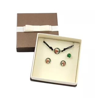 Golden Retriever - a set of jewelry with your photo, a woman's ornament, handmade item, a product made with passion for creating the Art-Dog brand.