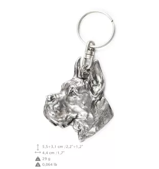 Great Dane I - Silver-plated dog pendant, handbag decoration, backpack pendant by Art-Dog brand