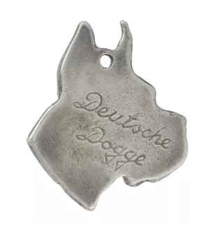 Great Dane I - Silver-plated dog pendant, handbag decoration, backpack pendant by Art-Dog brand