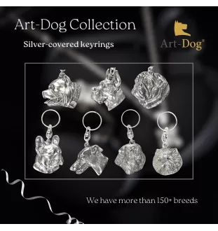 Great Dane I - Silver-plated dog pendant, handbag decoration, backpack pendant by Art-Dog brand