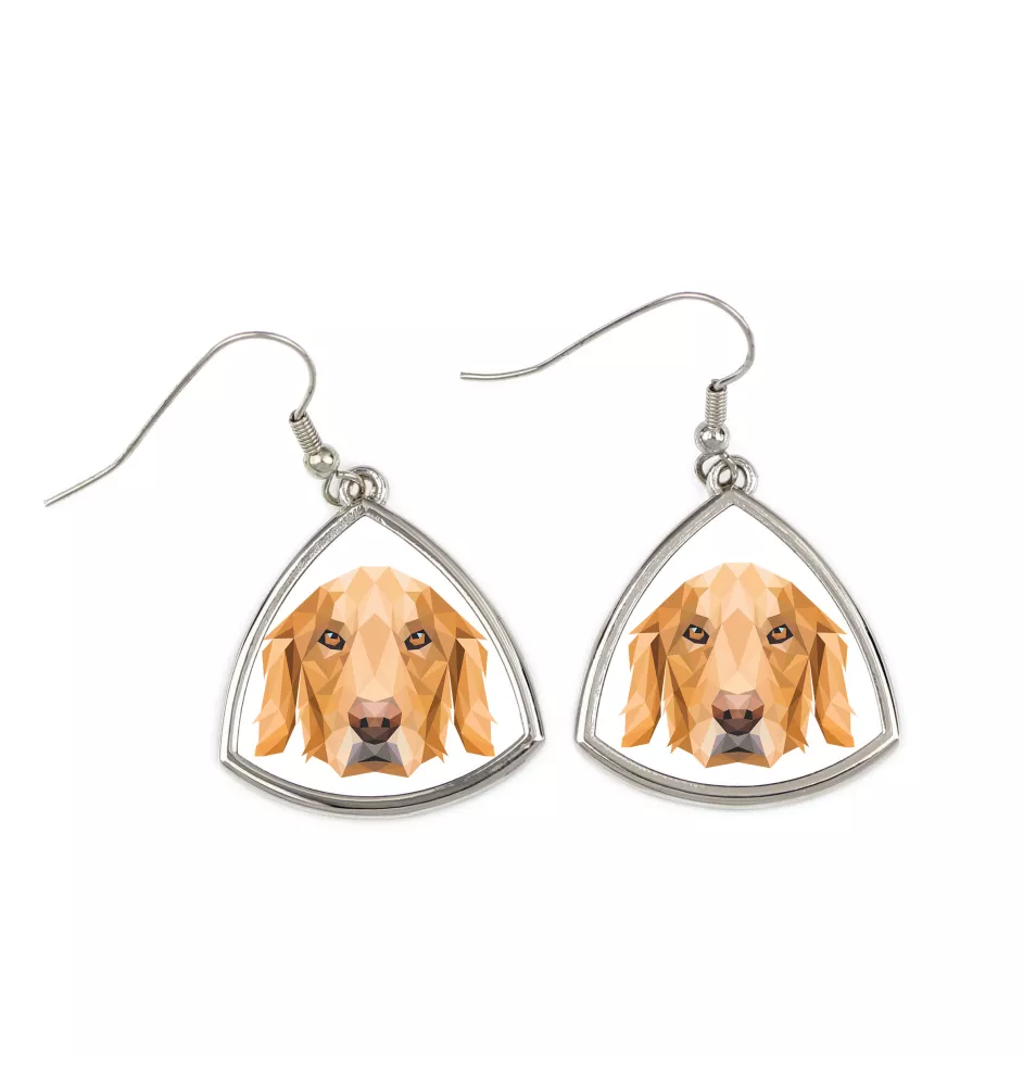 Golden Retriever - earrings with a picture and the inscription geometric dog Art-Dog