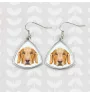 Golden Retriever - boucles d'oreilles avec une photo et un motif de chien géométrique Art-Dog