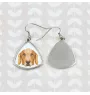 Golden Retriever - boucles d'oreilles avec une photo et un motif de chien géométrique Art-Dog