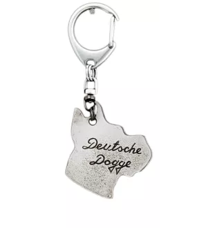 Great Dane I - Silver-plated key ring with a dog in a gift box, handbag decoration, backpack pendant by Art-Dog brand