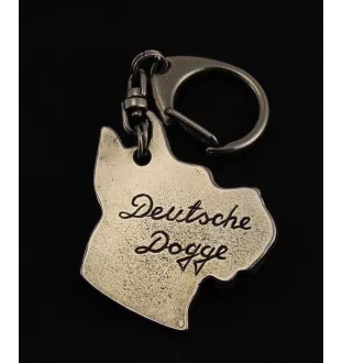 Great Dane I - Silver-plated key ring with a dog in a gift box, handbag decoration, backpack pendant by Art-Dog brand
