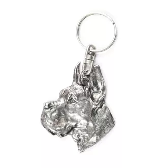 Great Dane I - Silver-plated pendant with a dog in a decorative box, handbag decoration, backpack pendant by Art-Dog brand