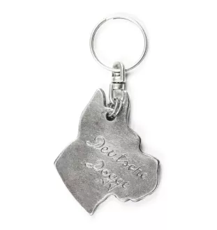 Great Dane I - Silver-plated pendant with a dog in a decorative box, handbag decoration, backpack pendant by Art-Dog brand