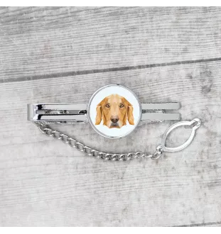 Golden Retriever - geometric tie clip with a picture and inscription from Art-Dog