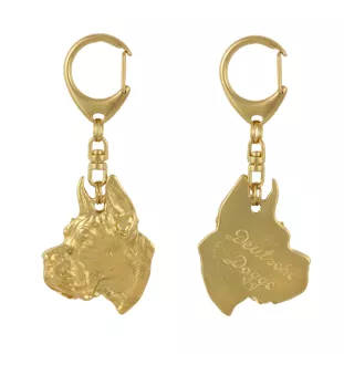 Great Dane I - Gilded key ring with dog, handbag decoration, luxury accessory by Art-Dog brand