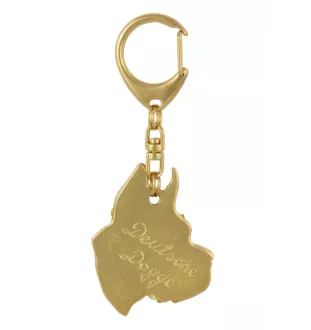 Great Dane I - Gilded key ring with dog, handbag decoration, luxury accessory by Art-Dog brand