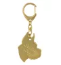 Deutsche Dogge, Ulmer Dogge, Große Dogge I - Vergoldeter Schlüsselanhänger mit Hund, Handtaschenschmuck, Luxus-Accessoire der Marke Art-Dog