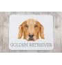 Golden Retriever - geometrisches Mauspad mit Bild und Aufschrift von Art-Dog