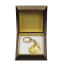 Great Dane I - Gilded key ring with dog in gift box, handbag decoration, luxury accessory by Art-Dog brand