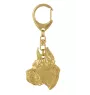 Great Dane I - Gilded key ring with dog in gift box, handbag decoration, luxury accessory by Art-Dog brand