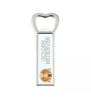 Golden Retriever - Flaschenöffner mit Bild und Aufschrift für Bier von Art-Dog