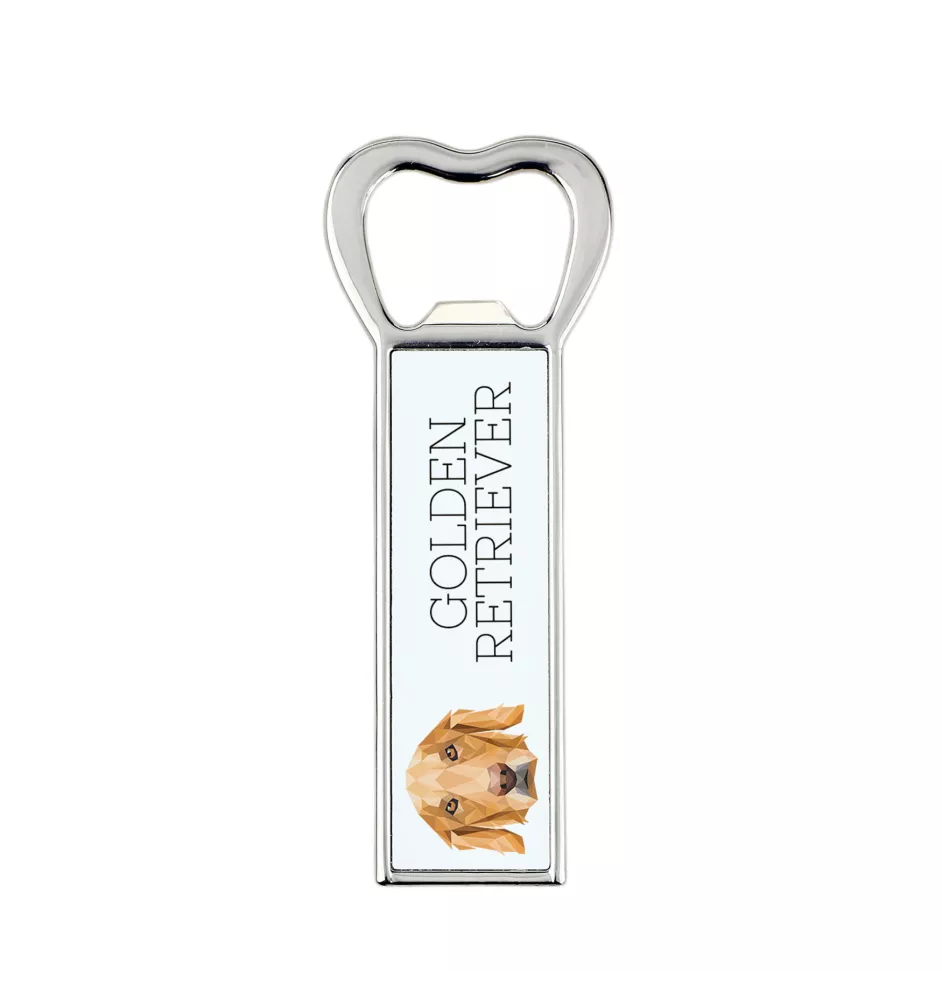 Golden Retriever - Flaschenöffner mit Bild und Aufschrift für Bier von Art-Dog