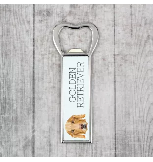 Golden Retriever - Flaschenöffner mit Bild und Aufschrift für Bier von Art-Dog