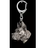 Great Dane I - Silver-plated key ring with dog, handbag decoration, backpack pendant by Art-Dog brand