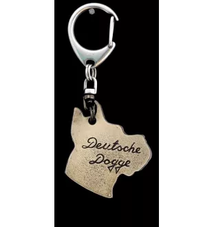 Great Dane I - Silver-plated key ring with dog, handbag decoration, backpack pendant by Art-Dog brand