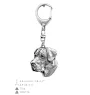 Great Dane II - Silver-plated key ring with dog, handbag decoration, backpack pendant by Art-Dog brand