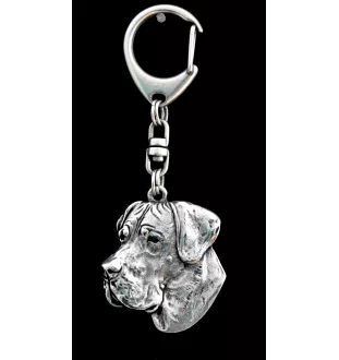 Dogue allemand, Grand danois II - Porte-clés argenté avec chien, décoration de sac à main, pendentif de sac à dos par la marque Art-Dog