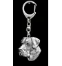 Great Dane II - Silver-plated key ring with dog, handbag decoration, backpack pendant by Art-Dog brand