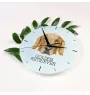 Golden Retriever - geometric wall clock with a picture and the brand name Art-Dog