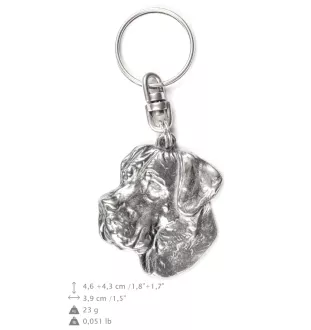 Deutsche Dogge, Ulmer Dogge, Große Dogge II - Versilberte Hund Anhänger, Handtasche Dekoration, Rucksack-Anhänger von Art-Dog Marke