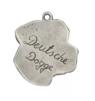 Great Dane II - Silver-plated dog pendant, handbag decoration, backpack pendant by Art-Dog brand