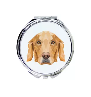 Golden Retriever - Spiegel mit Foto und geometrischem Aufdruck der Marke Art-Dog