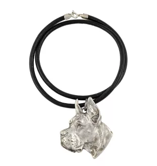 Dogue allemand, Grand danois I - collier avec un chien, pendentif en plaqué argent pour les fans de chiens, bijoux uniques de la marque Art-Dog