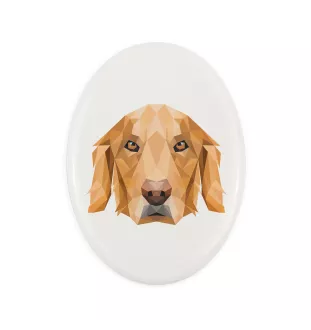 Golden Retriever - une plaque avec une photo et un motif géométrique de la marque Art-Dog