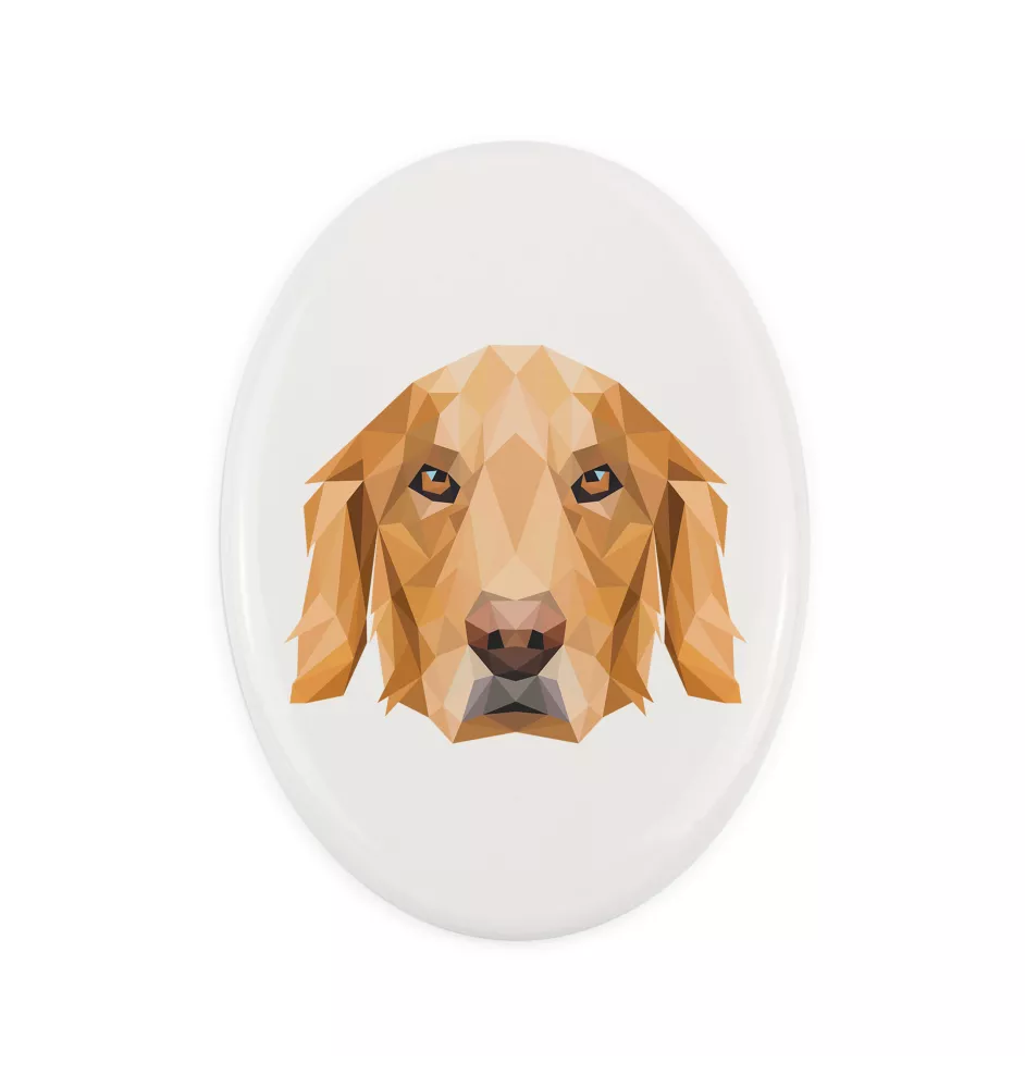 Golden Retriever - Fliese mit geometrischem Bild und Schriftzug der Marke Art-Dog