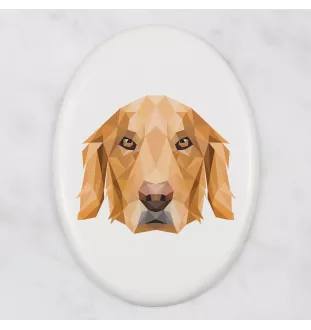 Golden Retriever - Fliese mit geometrischem Bild und Schriftzug der Marke Art-Dog