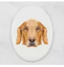 Golden Retriever - Fliese mit geometrischem Bild und Schriftzug der Marke Art-Dog