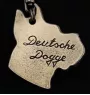 Deutsche Dogge, Ulmer Dogge, Große Dogge I - Hundehalsband in Geschenkbox, versilbertes Medaillon für Hundefans, markanter Anhänger der Marke Art-Dog