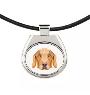 Golden Retriever - Halskette mit einem Foto und einem geometrischen Schriftzug der Marke Art-Dog