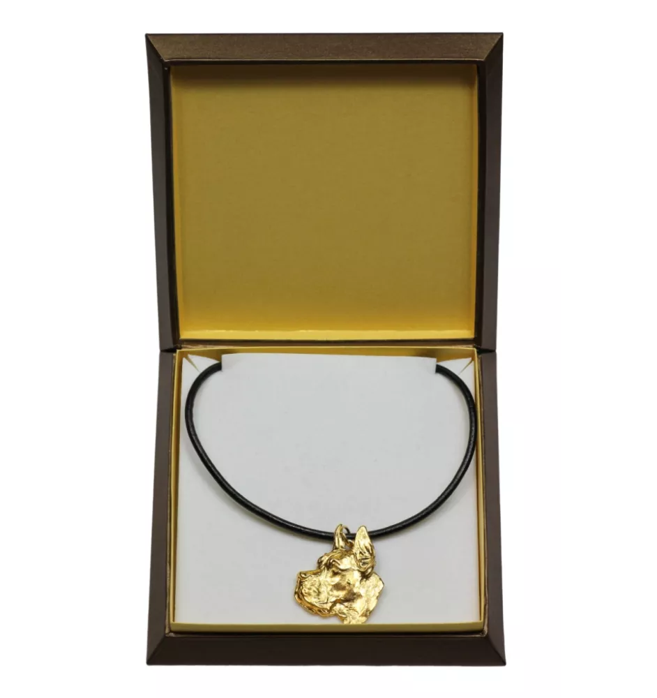 Dogue allemand, Grand danois I - Collier de chien dans une boîte cadeau, pendentif plaqué or pour les fans de chiens, bijoux remarquables par Art-Dog