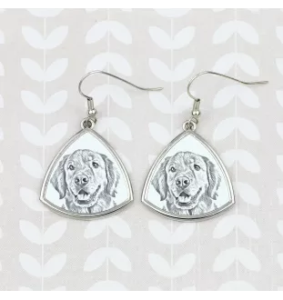 Golden Retriever - boucles d'oreilles avec chien, boucles d'oreilles pendantes avec photo, bijoux personnalisés avec impression de la marque Art-Dog