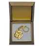 Great Dane II - Gilded key ring with dog in gift box, handbag decoration, luxury accessory by Art-Dog brand