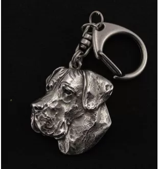 Dogue allemand, Grand danois II - Porte-clés argenté avec un chien dans une boîte cadeau, décoration de sac à main, pendentif de sac à dos par la marque Art-Dog