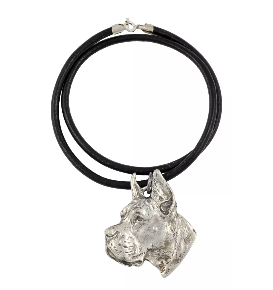 Dogue allemand, Grand danois V - collier avec un chien, pendentif en plaqué argent pour les fans de chiens, bijoux uniques de la marque Art-Dog