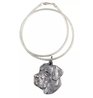 Deutsche Dogge, Ulmer Dogge, Große Dogge II - Hundehalsband, einzigartiger Schmuck für den Hundefan, einzigartiger Kreuzotter-Anhänger der Marke Art-Dog