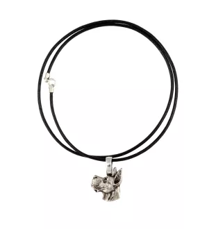 Deutsche Dogge, Ulmer Dogge, Große Dogge I - Hundehalsband, versilberter Anhänger für den Hundeliebhaber, dezenter Schmuck von Art-Dog