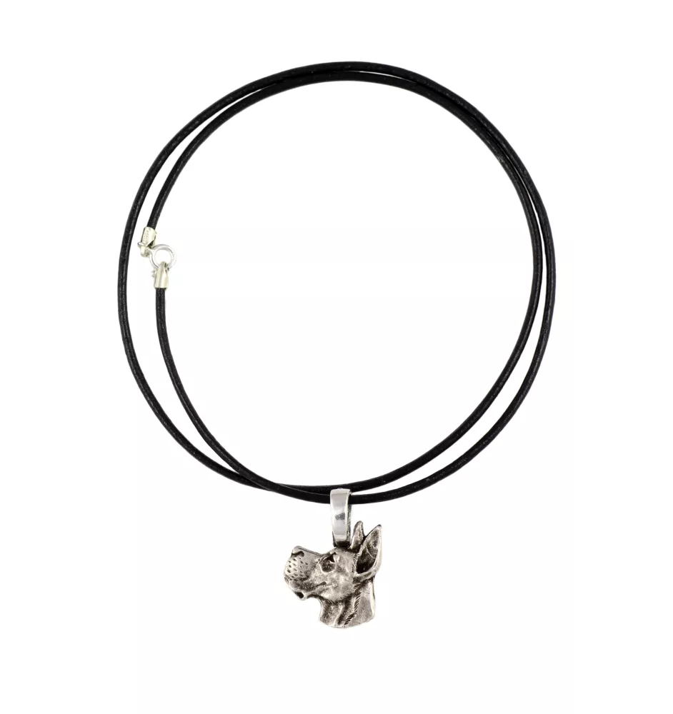 Deutsche Dogge, Ulmer Dogge, Große Dogge I - Hundehalsband, versilberter Anhänger für den Hundeliebhaber, dezenter Schmuck von Art-Dog