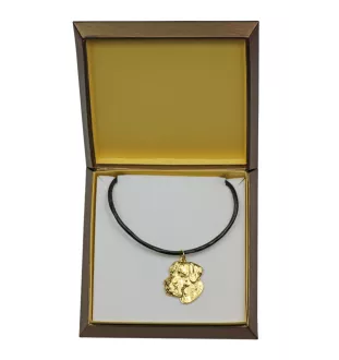 Great Dane II - Dog necklace in gift box, gold-plated pendant for dog fan, striking jewellery by Art-Dog